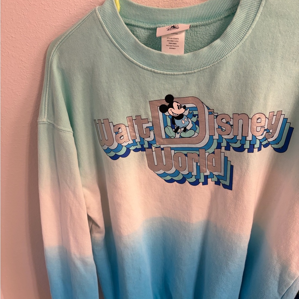 Disney Aqua and White Gradient Sweatshirt